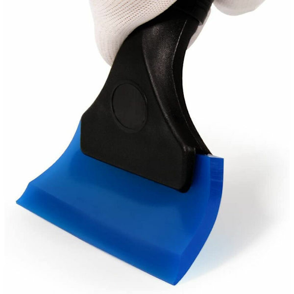 Silikonskrapa, 2-pack gummiskrapa för applicering av bilfönstertoning/bilsticker/glas/spegel/dusch (blå)