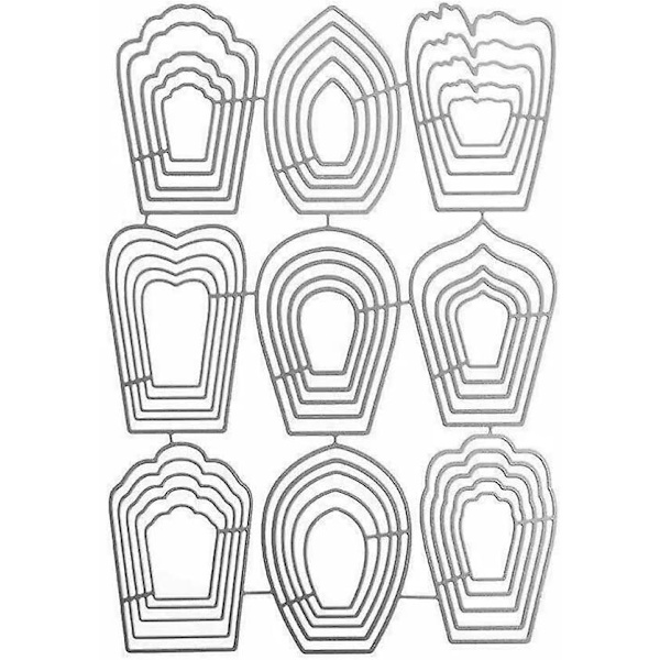 Blomskärningsformar Metall DIY Präglingsstencilar Mallar Formar för Scrapbooking 1 Set Heminredning Bildram