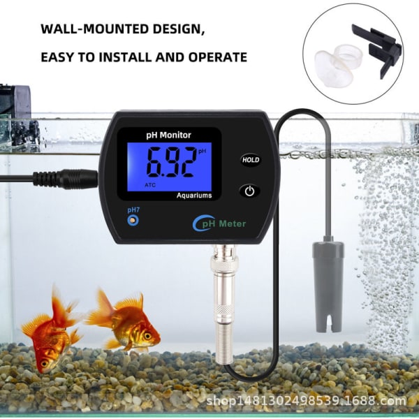 2-i-1 Digital pH-temperaturmätare Test Sensor Kit 014.0pH Mäter Automatisk Kalibrering
