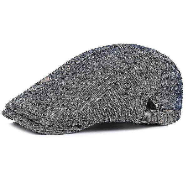 -denim Beret Hat Herr Flat Cap Hat Vår Höst Framåt Hat