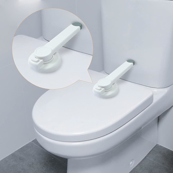 Baby Toilet Lock Gapless Paddle Mekanisme, Universal Fit til de fleste toiletsæder, Ingen værktøjer påkrævet Nem installation med 3M klæbemiddel