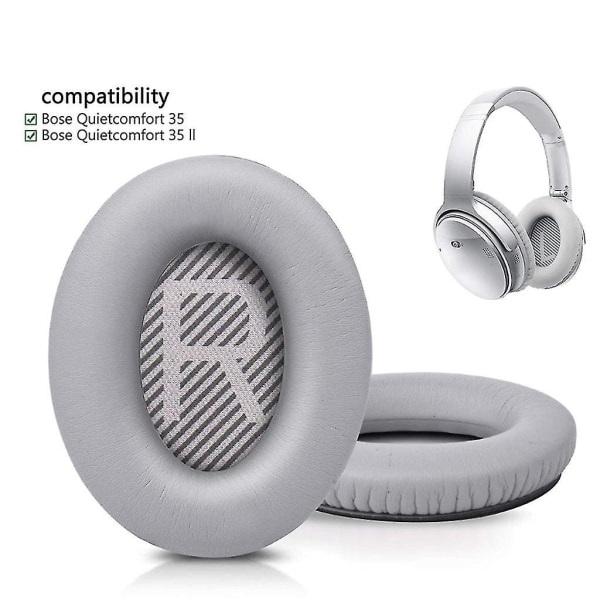 Lærpute Skum Øreputer For Quietcomfort Qc35 Qc35ii Hodetelefon Øremuffer (Marineblå)