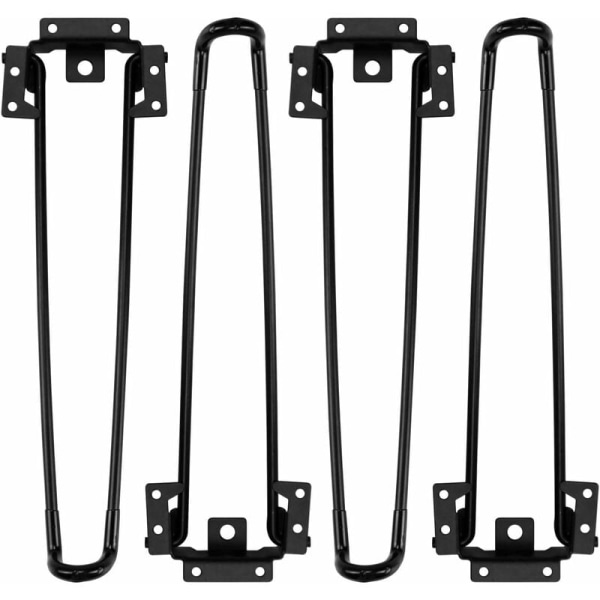 Vikbara bordsben 4-pack hårnål Vikbara bordsben 42 cm Höjd Svart Heavy Duty Lätt att installera Vikbart soffbordsben