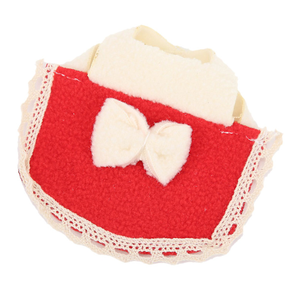 Mini kæledyrstøj - Rød M blød fleece hamster kappe outfits med sløjfe