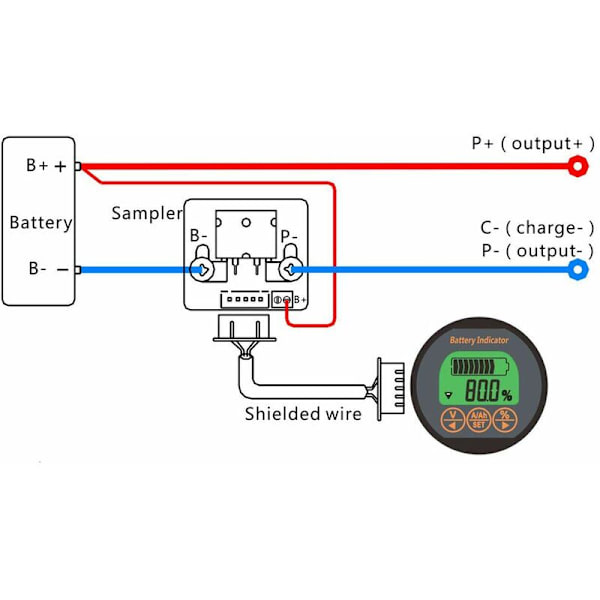 Voltmeter Ammeter Spänningsström Mätare 80V 50A Husvagn RV Bil Auto