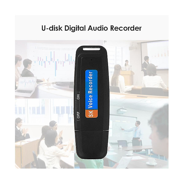 Bærbar oppladbar U-disk USB digital lydopptaker Mini diktafon aktivert opptaker -W（Hvit）