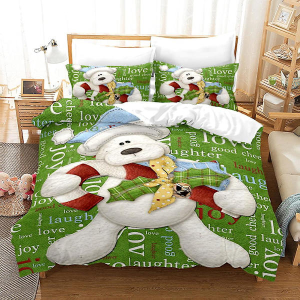 3d Juletræ Print Seng Sengetøjssæt Twin Full Queen King Size Ultra Soft Dynebetræk Sengetøjssæt 3stk Dynebetrækssæt（Som vist）