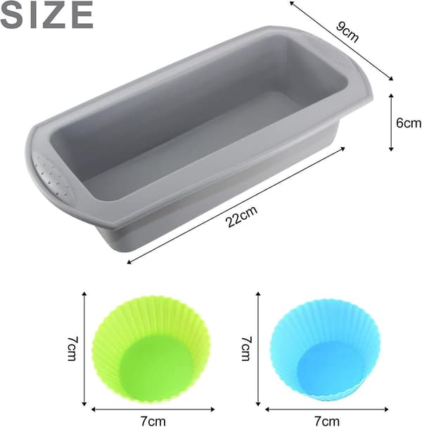 Silikone bageform boks 3 stk, brød bageform 1 stk, silikone kagekop