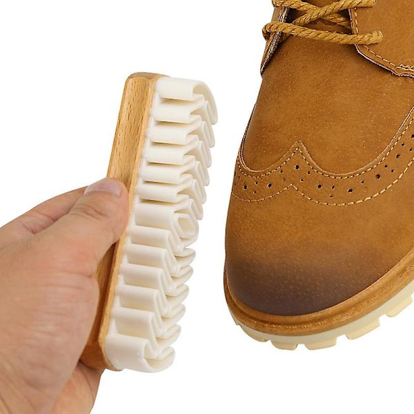 Mocka & Nubuck Rengöringsborste, Slitstark Crepe Borste Rengör Alla Mocka Nubuck Läder (1st, Trä Färg)