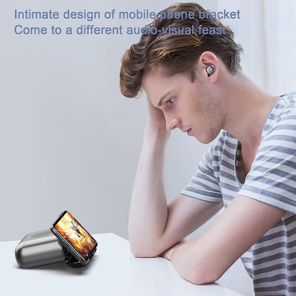 F9 Trådløst Bluetooth-headset Binaural Højttaler 2-i-1 Mini Broadcasting Højttaler