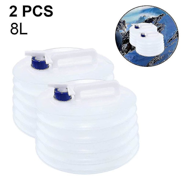 2 Pcs Collapsible Water Container, Premium Portable Water Storage,8l