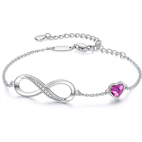 Violte SECRET Kvinners 925 Sterling Sølv Infinity Armbånd, Kvinners Justerbar Kjærlighet Armbånd, Kvinners Smykker Julegaver Kvinners Bursdag Mor