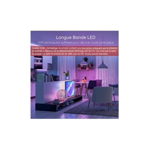 BF LED-remsa 30m LED-sovrum Bluetooth LED-remsa styrd av APP-fjärrkontroll LED för sovrum [Energiklass A+]