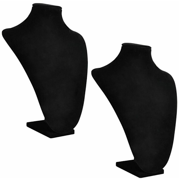 Svart dekorativ byst i flanell 23x11,5x30 cm 2 st.