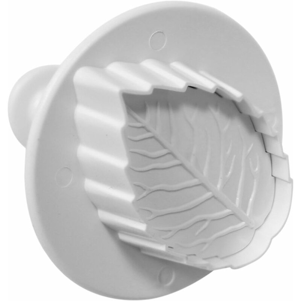 Set med 3 räfflade rosenbladsskärare, plast, vit?