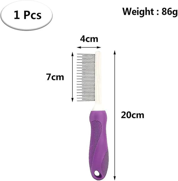 Redskabsbørste til kæledyr, kæledyrsbørste, lang børste med rustfrie ståltænder til hunde og katte