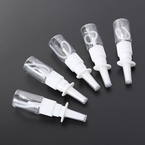 5 st 10 ml Bärbara Nässprayflaskor för Rinit Uppfyllningsbara Fina Dimma Tomma Sprayflaskor (10m Transparent Flat Shoulder Bottle + 18r Direkt Injektion