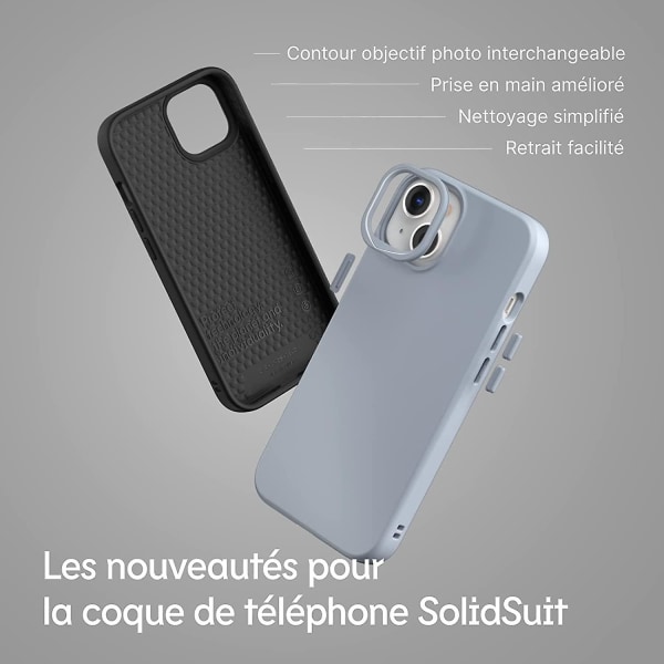Coque-kompatibel med [iPhone 14] | SolidSuit - Coque Fine avec Technologie d'absorption des Chocs et Finition Premium Matte - Violet Lilas