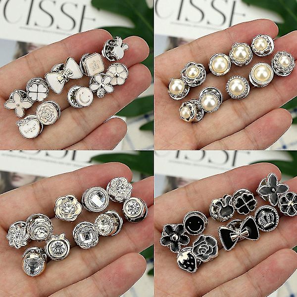20 stk. knapper, forhindrer utilsigtet eksponering knapper, skjorte anti-lys spænde knapper, kunstige imitation perle knapper, med bagkobling, til Diy klud