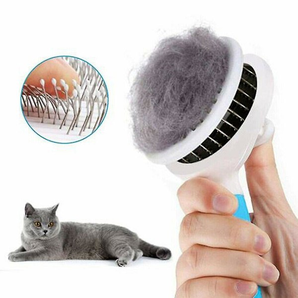 1pc Cat Brush, Self Cleaning Slicker Brush For Shedding And Grooming Removes Loose Undercoat, Mats A