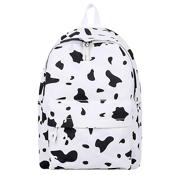 1pc Storage Backpack Adorable Cow Prints Shopping Backpack Canvas Schoolbag