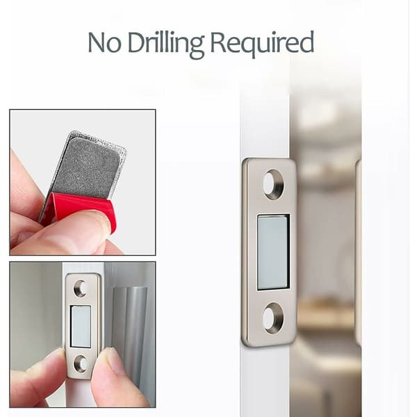 Skåpsdörrmagnet, magnetisk stängning, skåpdörrstängare (silver)