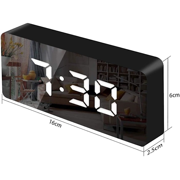 Digital väggklocka med LED-display, stora siffror, inomhuskontor
