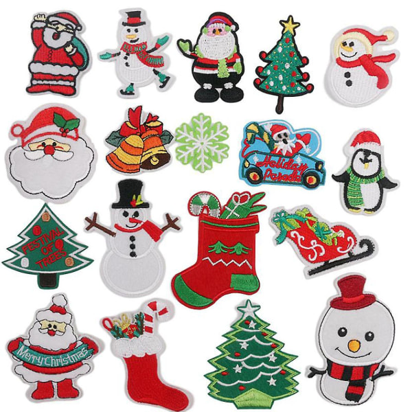 Christmas Series Embroidered Cloth Stickers Elk Santa Mask Stickers Clothing