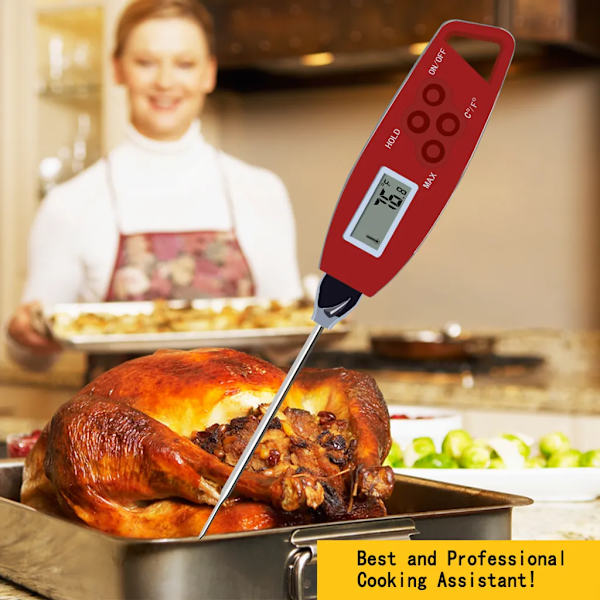 Direktläst kötttermometer Vattentät grilltermometer Pen Probe Kök Mattermometer Utomhusmatlagning Grill Rökt Mjölk
