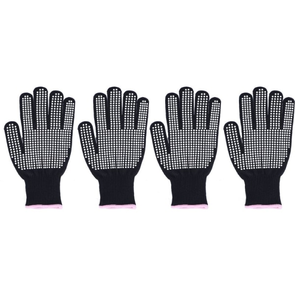 4 delar värmebeständiga handskar, högtemperaturbeständiga anti-skållningshandskar med silikonknölar, vit silikon, rosa kant