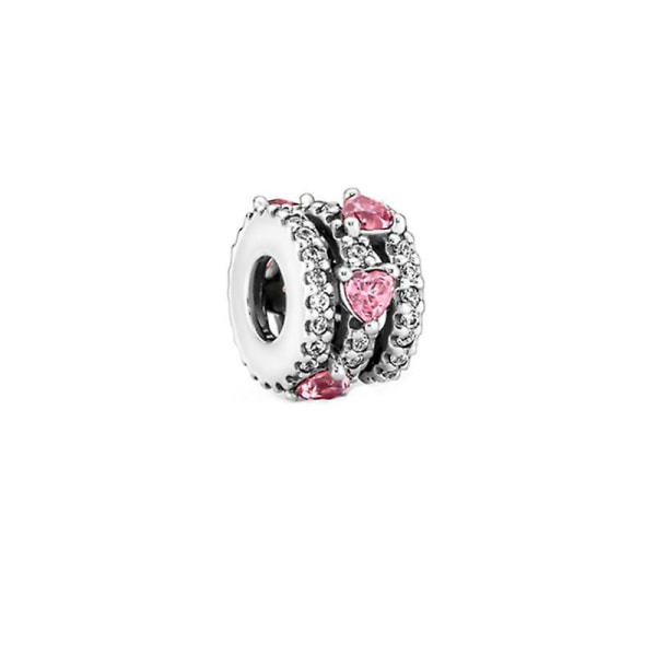 pink hjerte Åbning 4,5 mm Mat farve Murano glas Charm 925 Sterling sølv perler til armbånd, Halloween fødselsdag smykker gaver kvinder piger