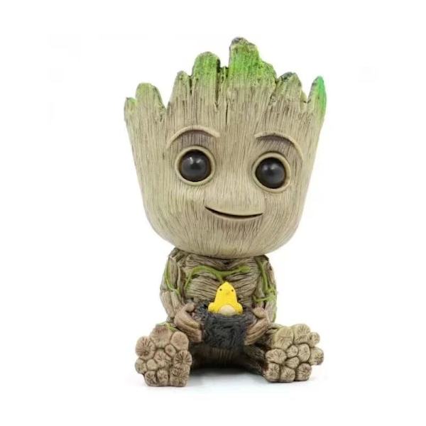 Baby Groot Blomkruka Innovativ Action Blomkruka Dekoration Figur Blomkrukor Söt Leksaksmodell Blomkruka Vas 12 × 7 cm 1st