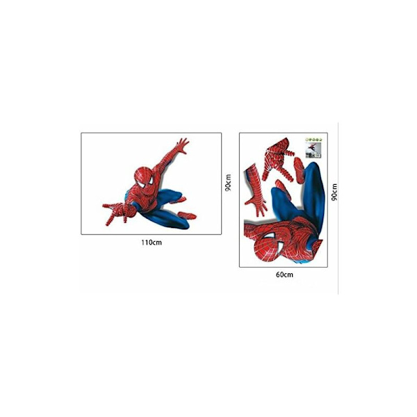 Jättelika stora Spiderman väggdekaler för barn pojkar sovrum väggmålning dekoration.