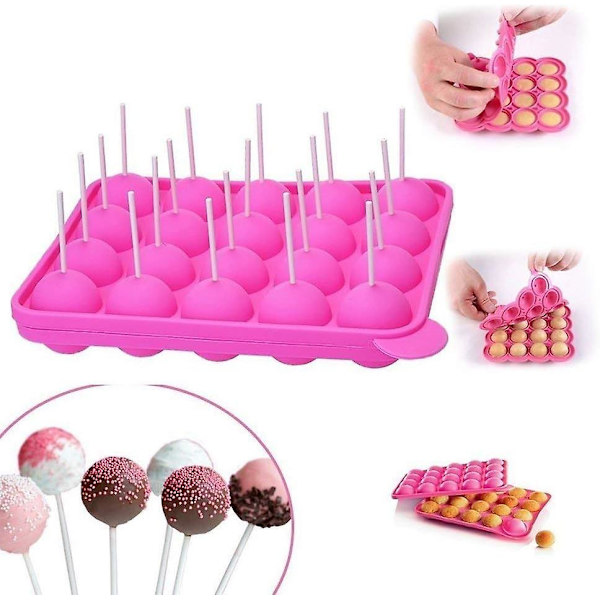 20 håls silikonform för tårta på pinne - form för lollipops, festcupcakes och tårtor,