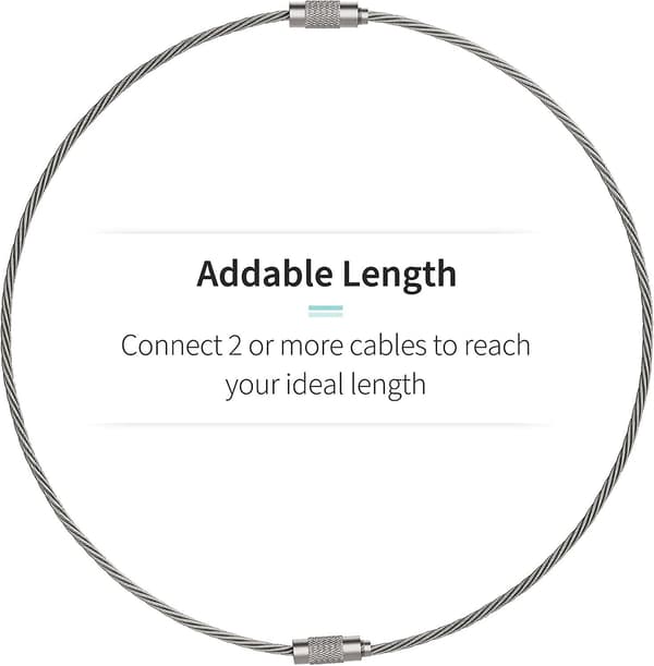 6 tommer tråd nøglering kabel stor rustfrit stål nøglering loop holder heavy duty bagagemærke keeper