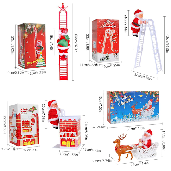 Asdomo Jultomte Klättring Stege Leksak, Elektrisk Jultomte Plyschdocka Leksak För Julgran Prydnad, Barn Present Typ2
