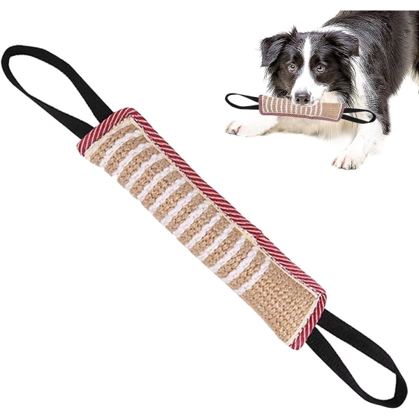 Hundbitande korv - Juteskorv med 2 handtag - Dragkamp och dragspel med hund - Robust hund leksak (1 st)