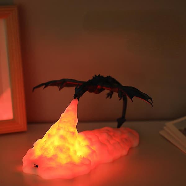 3D-nattlampa i form av en drake (grå)