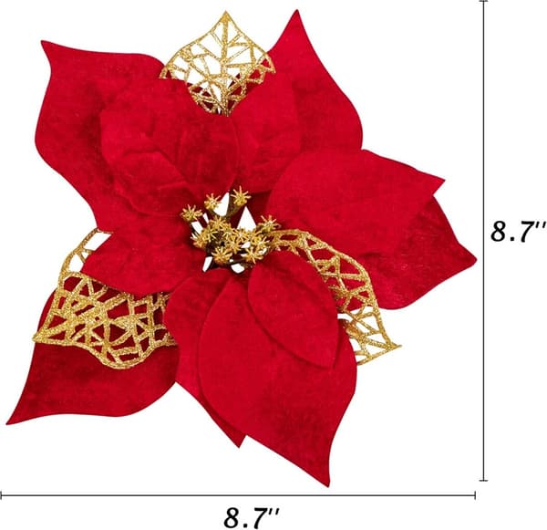 15 stk. Julestjerne Kunstige Juleblomster Jul