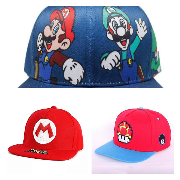 Anime Game Super Luigi Brothers Cosplay Hat Voksne Barn Student Fritid Hip Hop Hat Sunshade Paraply Baseball Hat D _i（7）