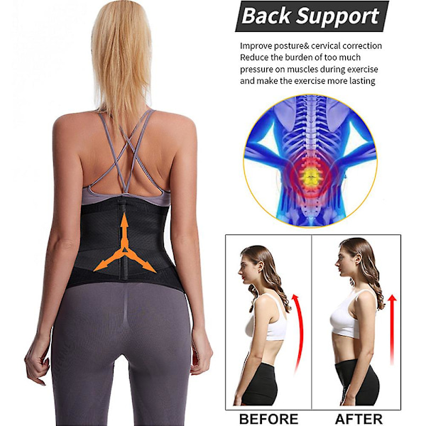 Postpartum mavebælte og mavebind kompression wrap recovery support bælte（M,sort)