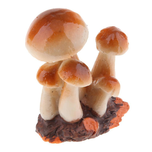 2 st miniatyr svampfigur fe dekoration röd gul