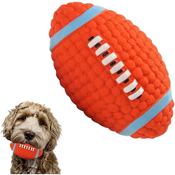 Gummiball for hund, kjæledyr pip leker, hund rugby ball, pip latex gummi hund leketøy baller bittbestandig tenner trening leker for hunder - 14 * 8 cm