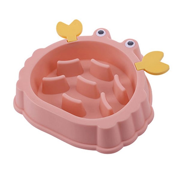 Långsam matskål, hundskål för långsam matning, kattskålar, hälsosam ätning, långsam matningsskål för husdjur (rosa)