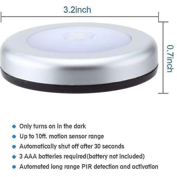 Led skabsbelysning / skabsbelysning 6 natlamper garderobelysning med magnetisk base Led bevægelsessensorbelysning