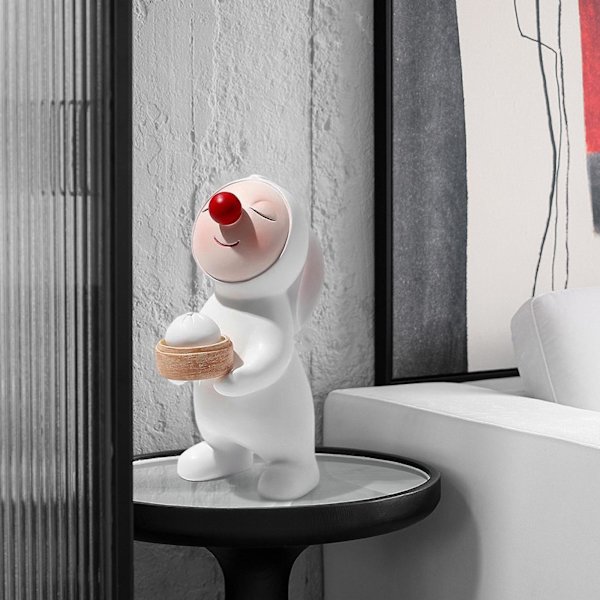 2x Kaninfigur Röd Näsa Kanin Staty För Hem Påsk Dekoration