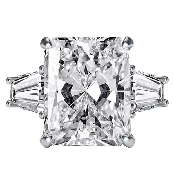 Mode Princess Square Diamond Zirkon Ring Kärlek Förlovningsring Kvinnor Förlovning Bröllop Smycken Gift