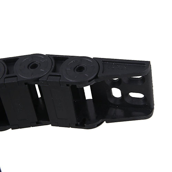 Semi-lukket kabelkæde i plast, trækkæde, ledningsholder, sort, 15 x 30 mm, R28