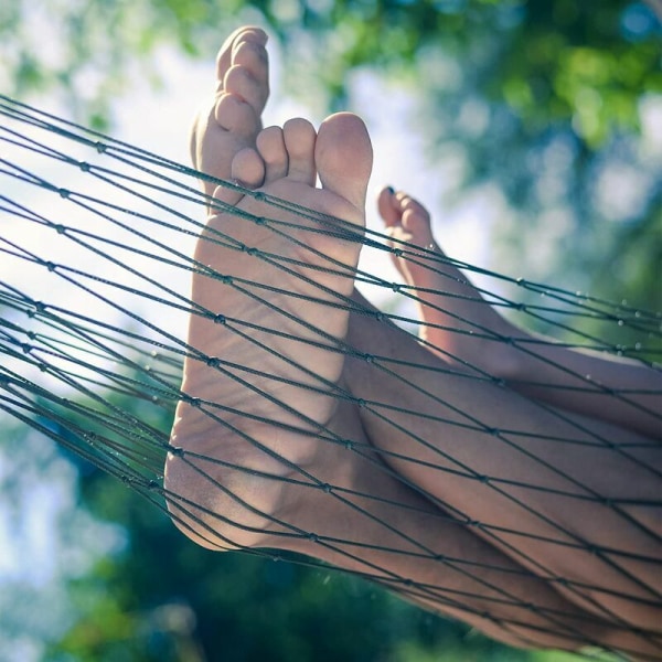 Mesh Hängmatta Enkelsäng Trädgård Hängmatta Lätt Camping Lämplig för Inomhus Utomhus Grön