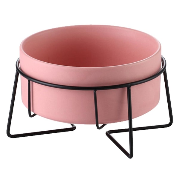 Förhöjda kattskålar för inomhuskatter - Matskål och hållare för katter Hundar Upphöjd metalltråd Stativ rosa